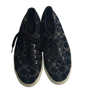 Coach Womens Kayln Signature Monogram Lace Up Sneakers Canvas 9B